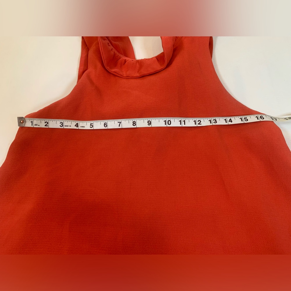Do+Be halter layered jumper romper orange women’s size small bow tie in back (M) - Picture 6 of 11